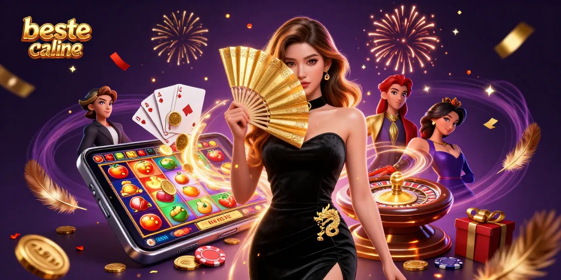Play and win at the beste online casino with a vibrant 3D illustration of exciting gaming elements.