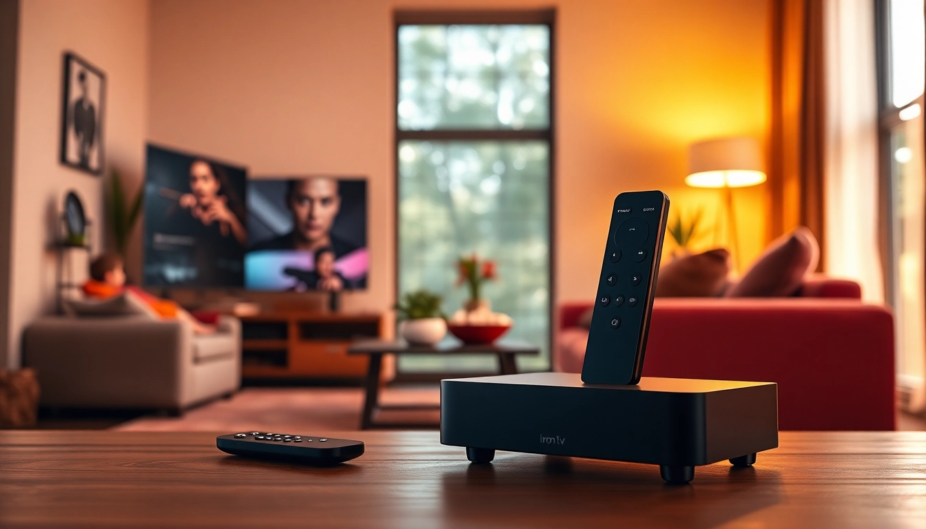 Engaging image of Iron TV showcasing a modern home entertainment setup with cozy ambiance.