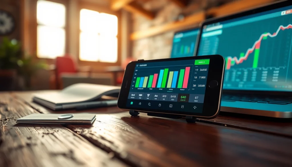 Showcasing a smartphone displaying an online sportsbooks India app among betting tools on a rustic table.