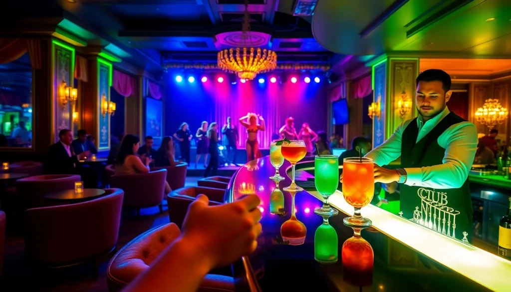 Experience Dinner sxm at Club Noir, featuring elegant seating and vibrant performances in a luxurious ambiance.