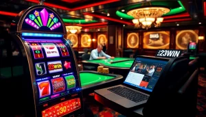 Experience the thrill of gaming at https://23win.hiphop/ with vibrant slot machines and a luxurious casino atmosphere.