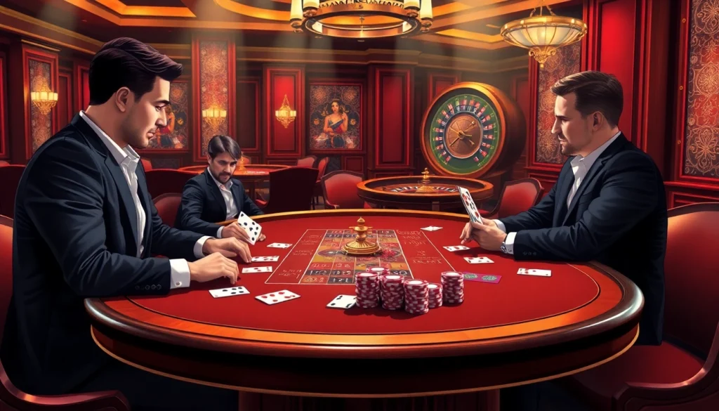 Experience excitement at the table with high-stakes poker at https://jun88buzz.info/, showcasing vibrant chips and cards.