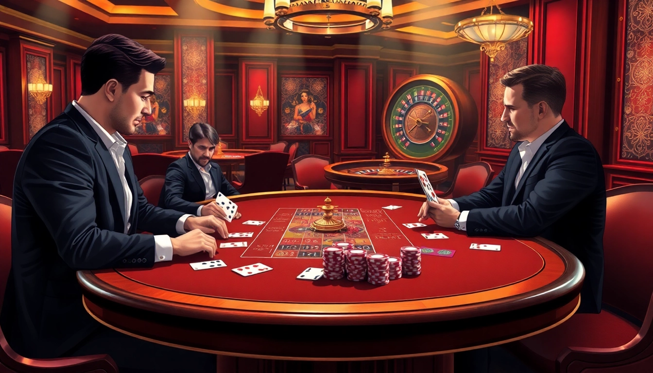 Experience excitement at the table with high-stakes poker at https://jun88buzz.info/, showcasing vibrant chips and cards.