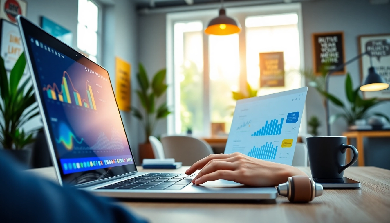 Engaging visual of a professional workspace focused on facebook smm panel analytics and marketing strategies.