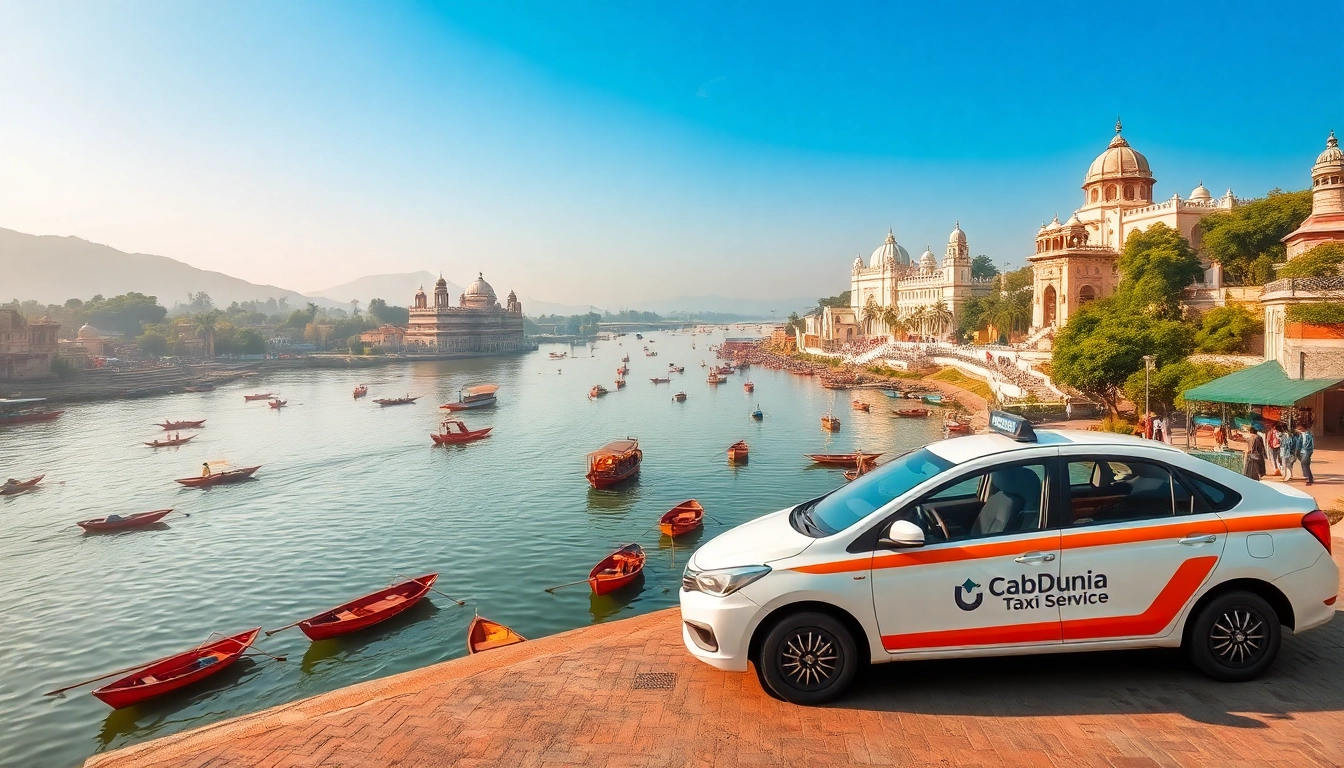 Haridwar Taxi Service with scenic views of Ganges River, featuring reliable transport options.