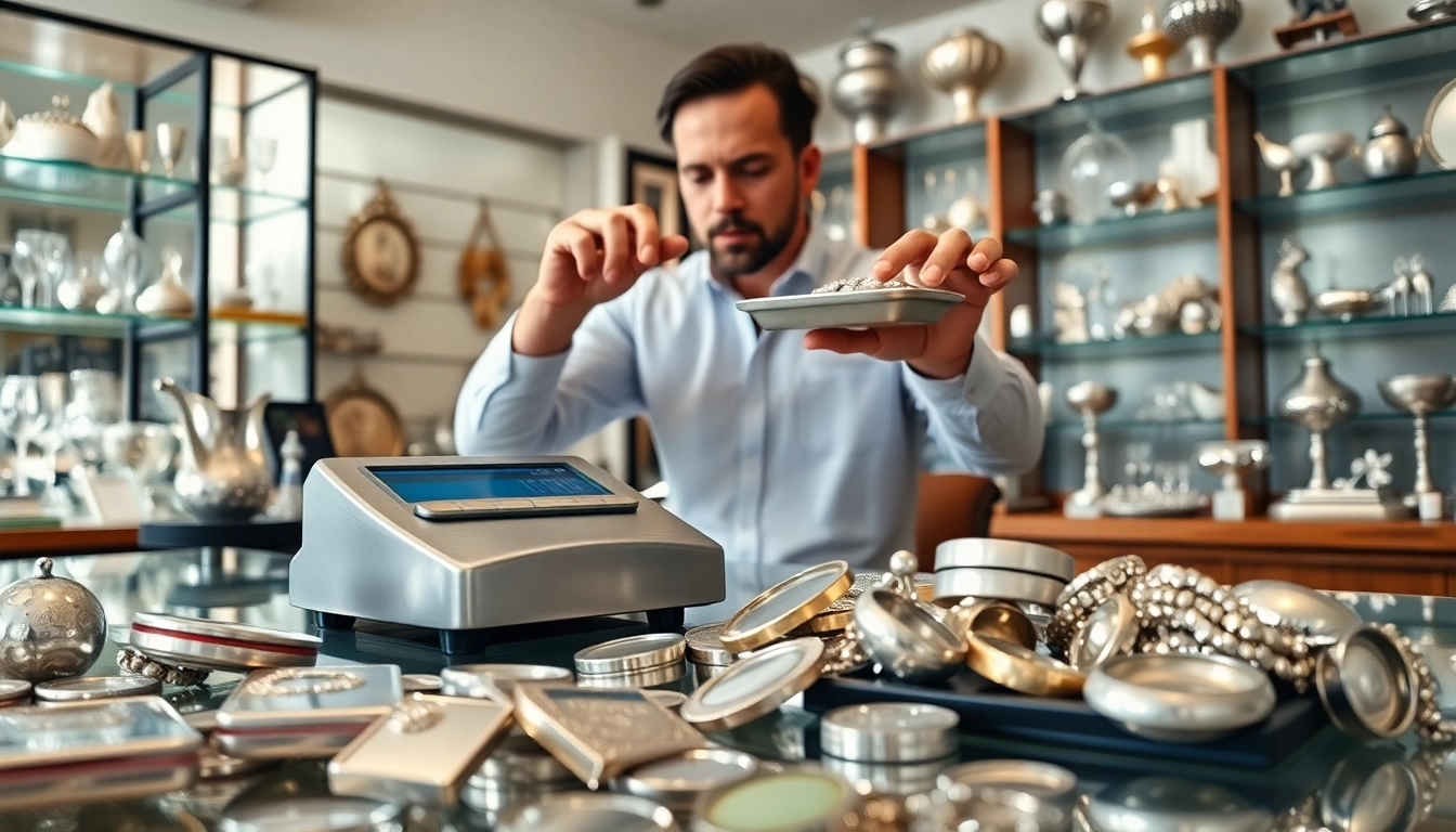 Compro argento di alta qualità in un ambiente professionale per la valutazione di argenti usati.