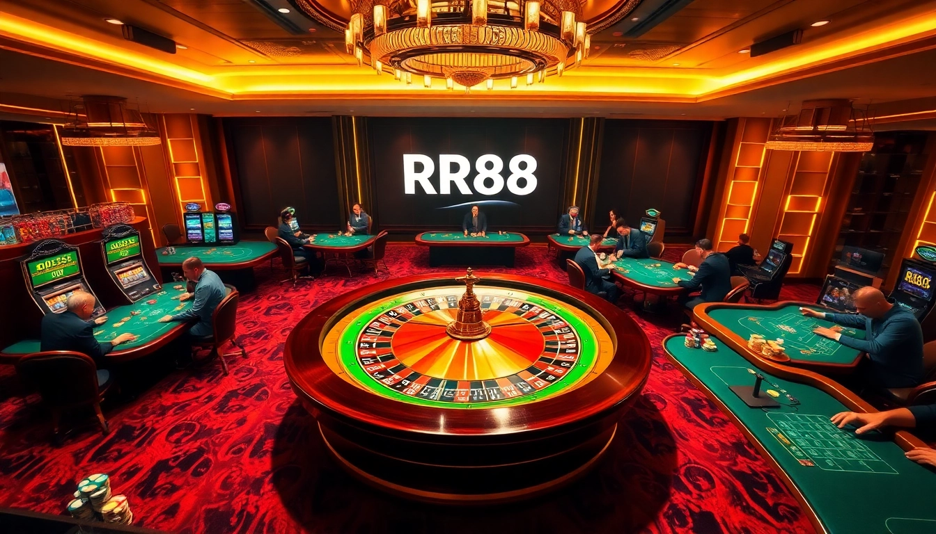 Experience the excitement of RR88 with vibrant casino tables and engaging gameplay.