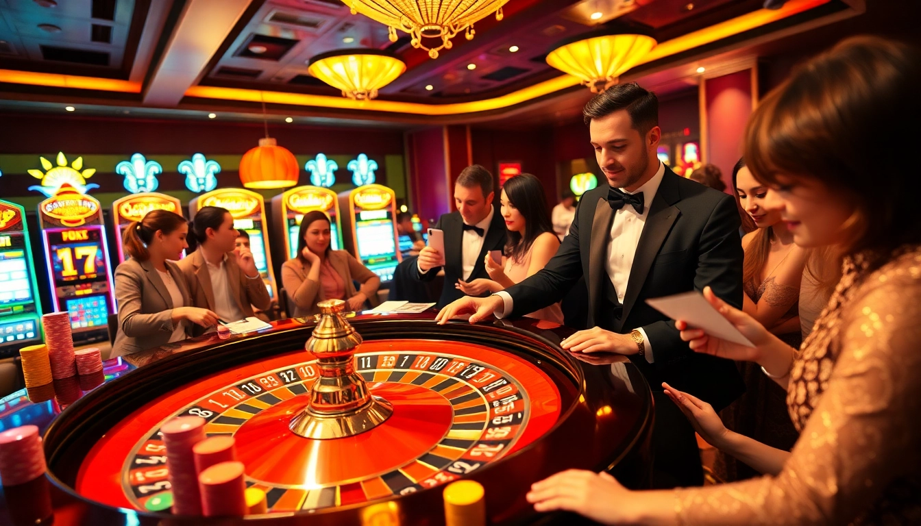 Experience the thrill of high-stakes betting with https://j88.gives/ at an exciting casino roulette table.
