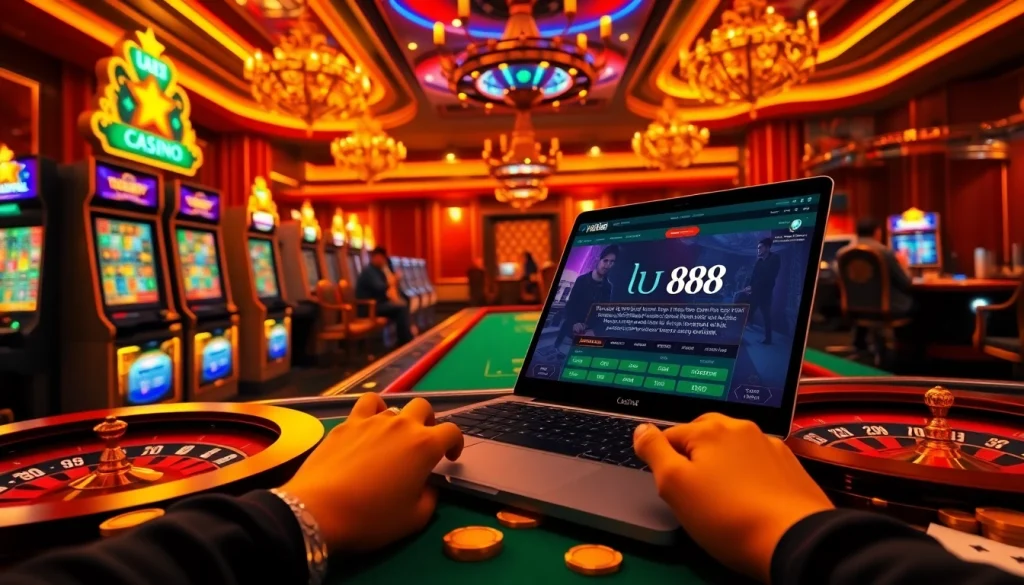 Experience the thrill at u 888 online casino with vibrant gaming scenes.