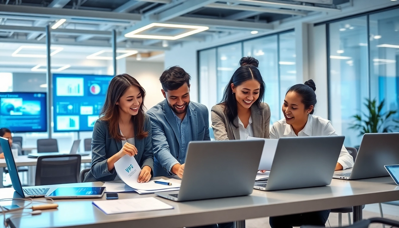 展示多位专业人士在使用WPS软件的动态办公场景。
